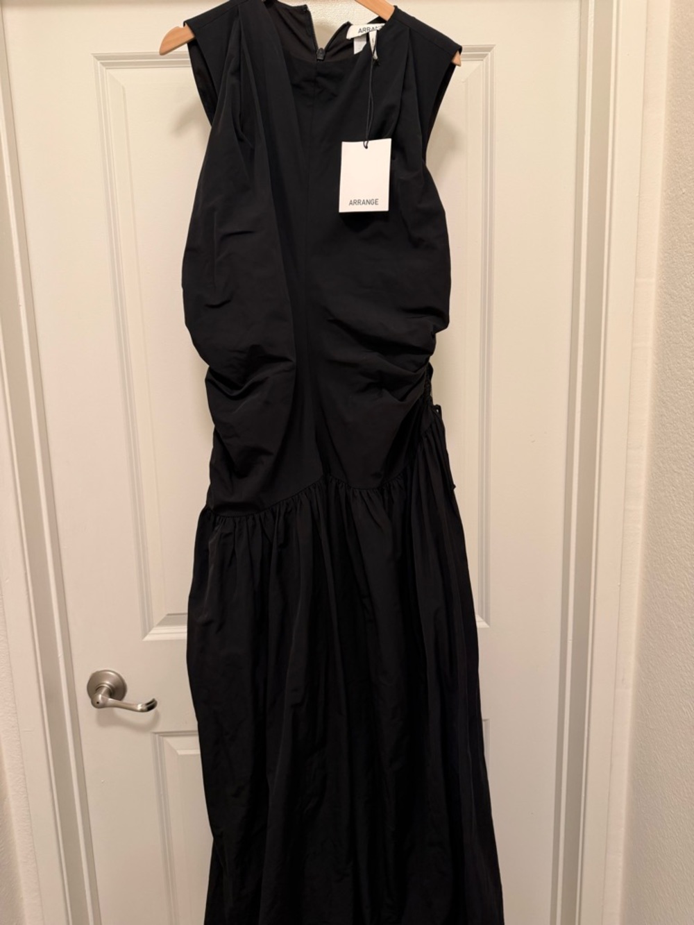 Arrange Sleeveless Black Gathered Maxi Dress - Picture 6 of 8